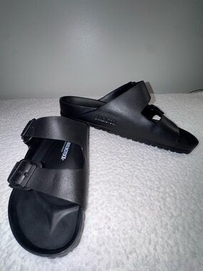 Birkenstock Black Two-Buckle Slide Sandals